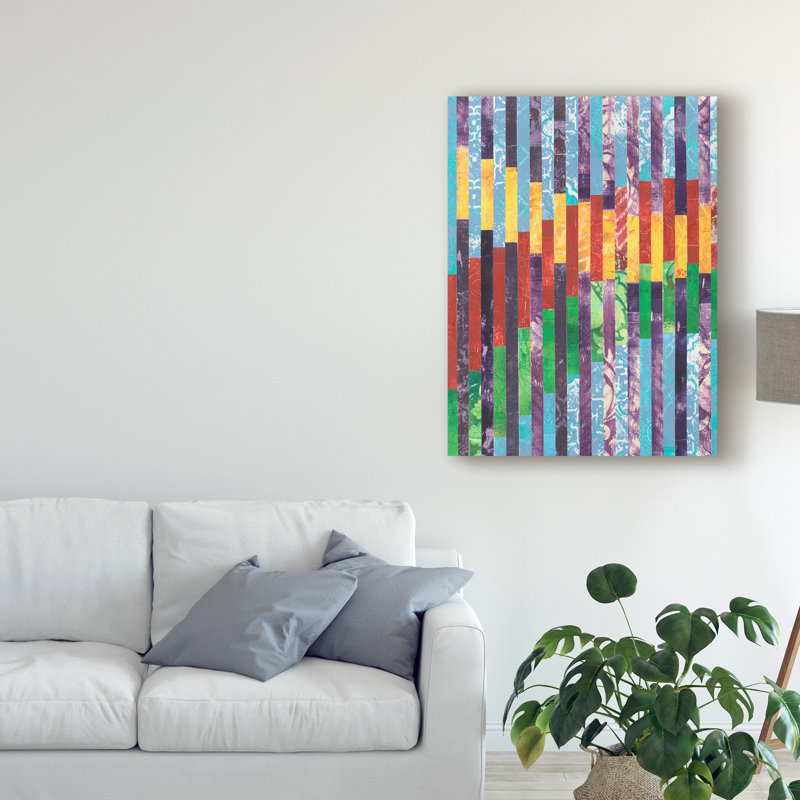 " Quilted Monoprints I " by Regina Moore, 47" H x 35" W x 2" D