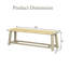Banc de ferme en rotin massif de 150 cm (59 po), banc d'entrée/salle à manger intérieur/extérieur avec assise tressée, finition pour porche, chambre et salon-502955439-502955438
