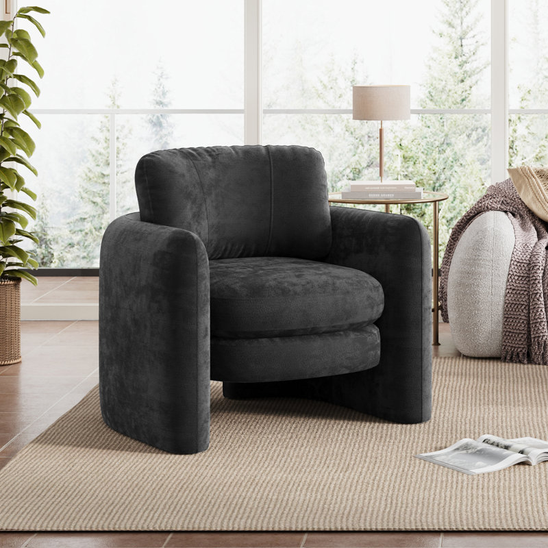 Fauteuil d'appoint 34,5 po, Chenille noir