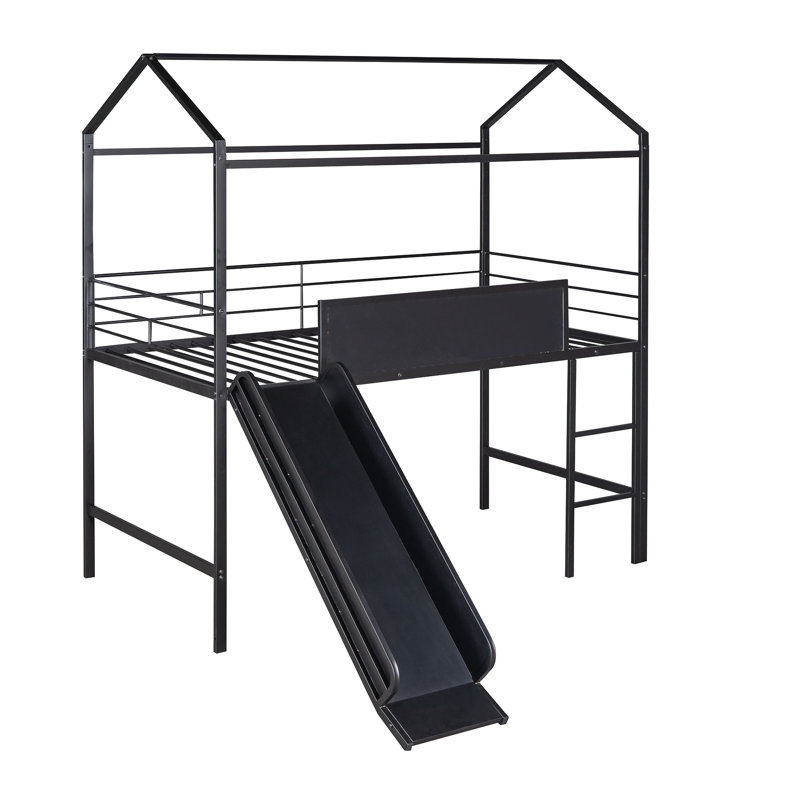 Metal House Bed With Slide
