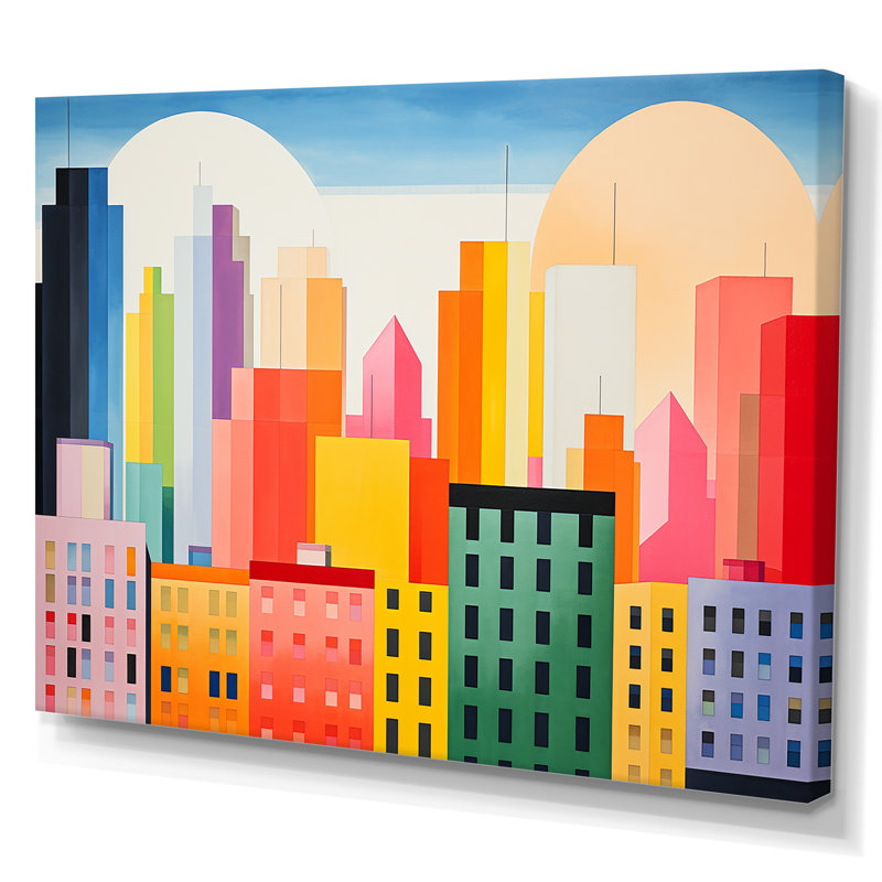 Minimal New York Cubism I, Toile tendue, H 16 po x l 32 po