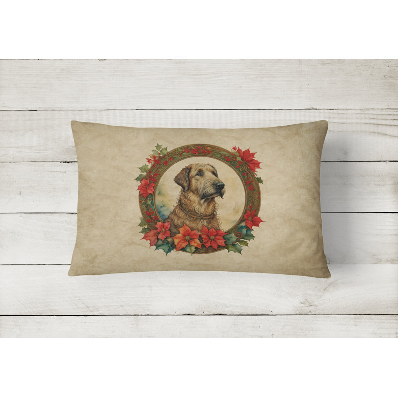 Coussin décoratif intérieur / extérieur en polyester Christmas, 12 po x 16 po, Rectangulaire