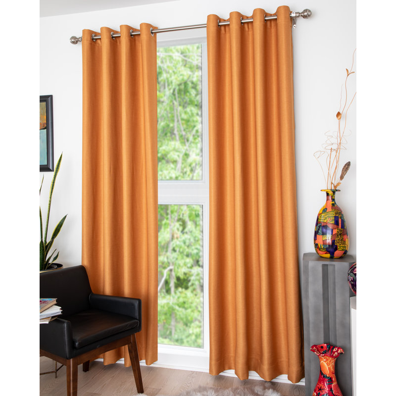 Synder Room Darkening Curtain Panel Pair, Orange
