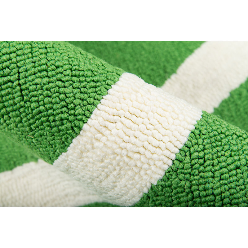 Tapis de zone verte crocheté à la main herbe Portico, Rectangle 3 pi 9 po x 5 pi 9 po