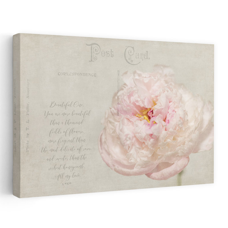 Magnifique fleur de pivoine rétro élégante et romantique à une lettre, H 32 po x l 48 po