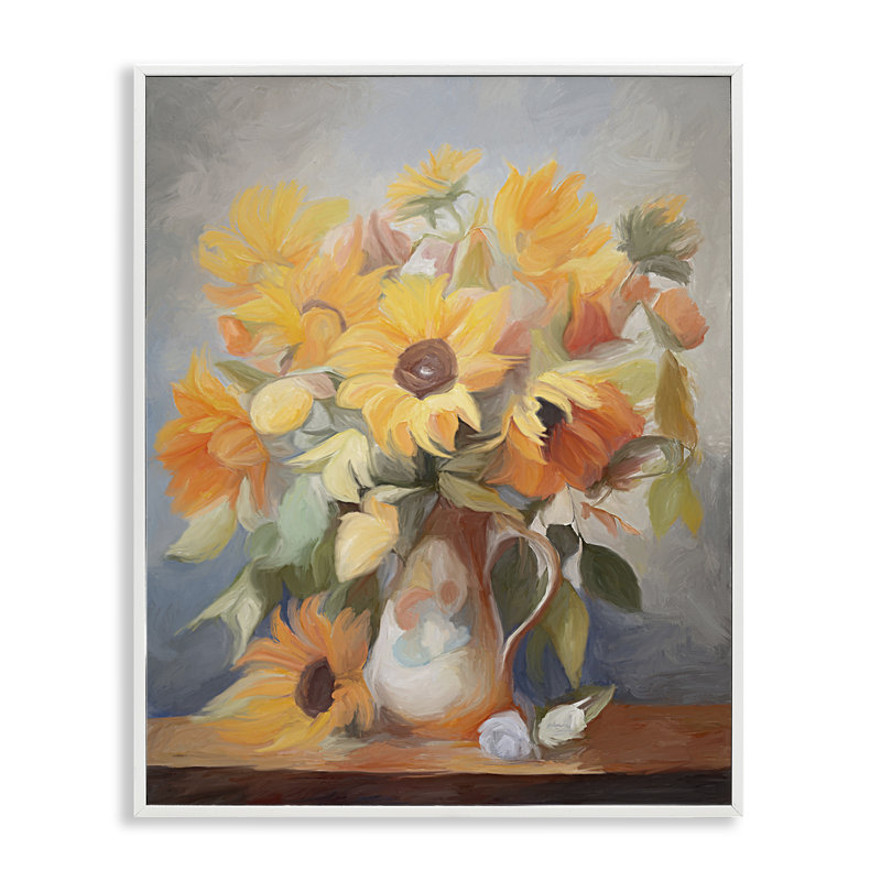 Tournesol vif par Ramona Murdock bg-185, Estampe numérique encadrée blanc bord de mer, H 20 po x l 16 po