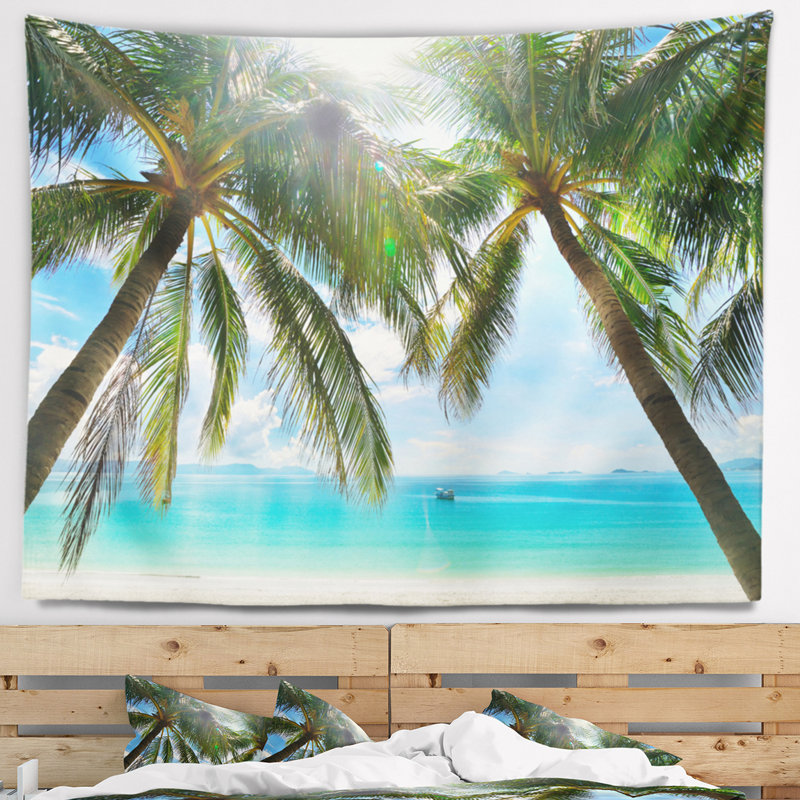 Tapisserie de plage blanc de sandy à suspendre au-dessus de couleur blanche en polyester avec accessoires suspendus inclus