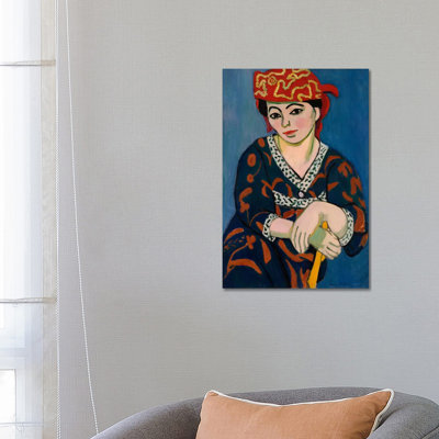 Le Madras Rouge or Red Madras Headdress (1907) by Henri Matisse - 1 Piece Wrapped Canvas Painting