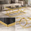 Table basse rectangulaire de luxe avec plateau en verre trempé et structure en métal doré, table de cocktail glamour