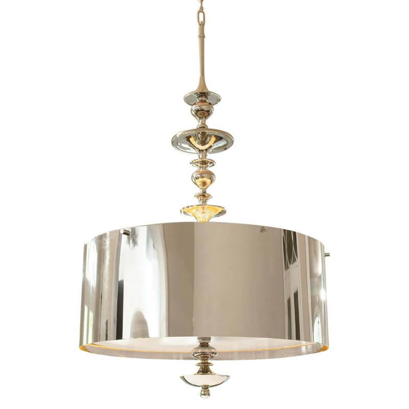 Turned Pendant Chandelier-Nickel-Lg, 51.5" H x 30" W x 30" D
