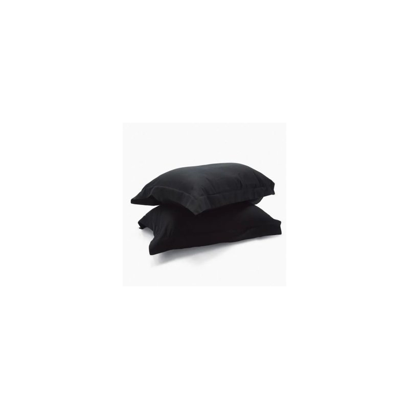 400TC Sateen Solid Cotton Pillow Sham, Black