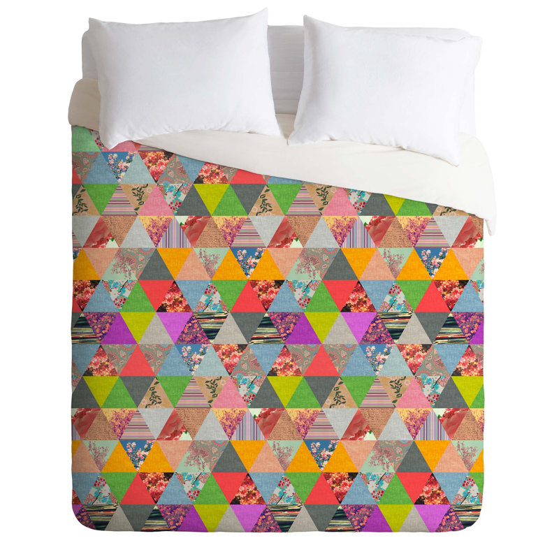 Bianca Polyester Geometric Shapes Duvet Cover, King Duvet Cover + 2 King Shams