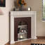 Foyer autoportant en bois massif beige