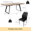 Modern Kitchen Dining Set, Extendable Dining Table with Upholstered Dining Chairs(1 Table 6 Chairs)-1816301542-1865835873