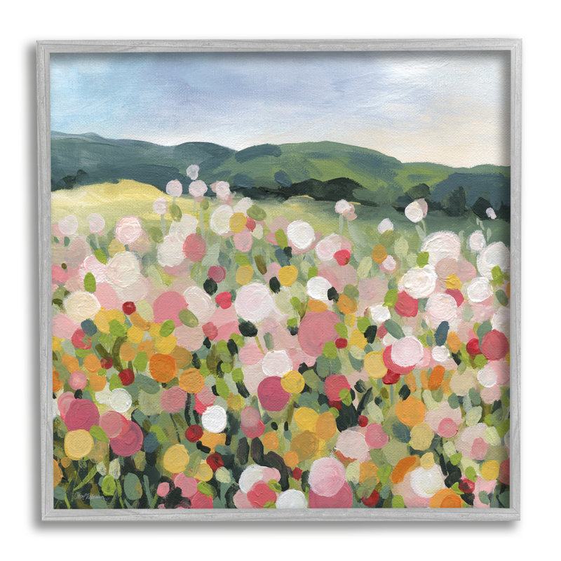 Meadow Landscape, reproduction d'art sur bois encadrée, H 12 po x l 12 po x P 1,5 po, Estampe numérique Farmhouse