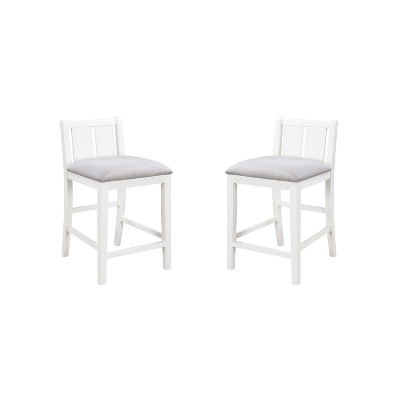 Ensemble de 2 chaises rembourrées Graham, Siège crème / cadre blanc