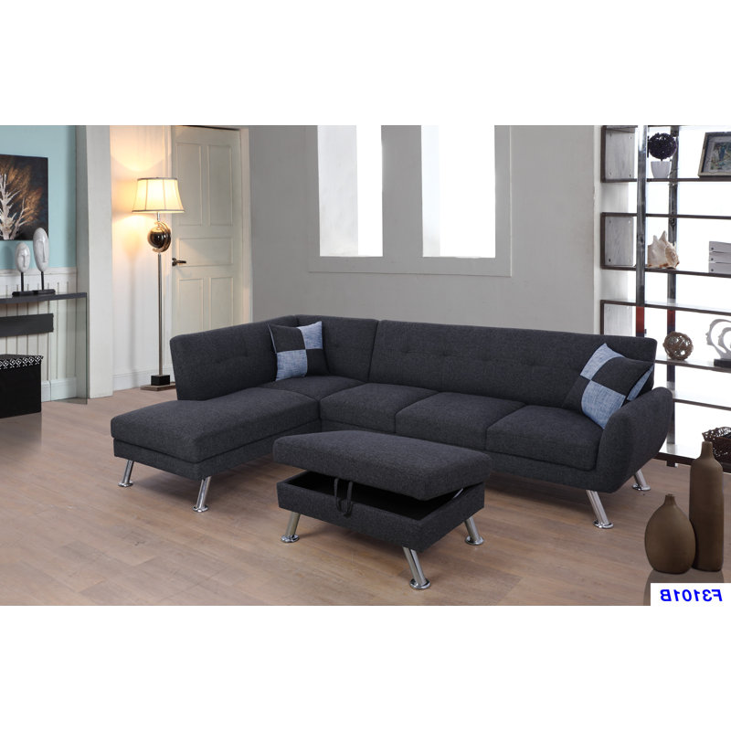 Canapé et chaise longue avec repose-pieds Godbee, Accoudoir à droite (vu de face)
