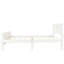 Lit simple blanc - Bois massif avec tête de lit et tête de lit plateforme