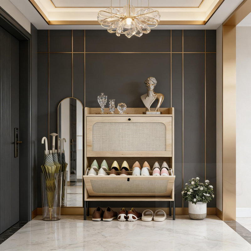 Shoe Storage Cabinet With Adjustable Shelves