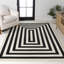 Isibeal Modern Classic Mitre Stripe Black/Ivory Rug-336781265