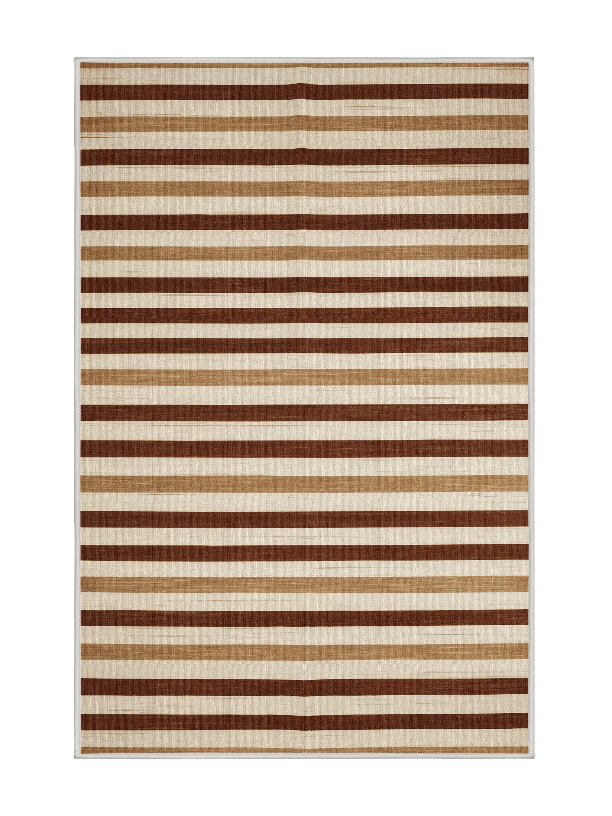 Rosecliff Heights Machine Washable Horizontal Stripes Beige Area Rug ...