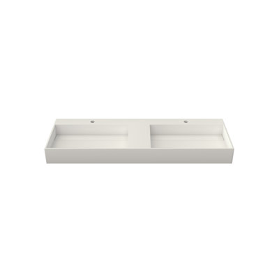 54'' Rectangular Double Solid Surface Bathroom Sink