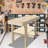 Foldable Workbench With Storage Drawer,Solid Wood Top