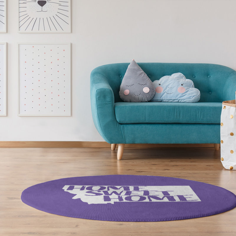 Tapis en poly-chenille montana à la maison, Rond 5 pi