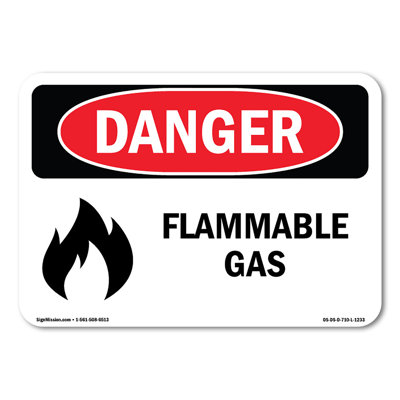 Flammable Gas Decal Set of 10 5" X 3.5"
