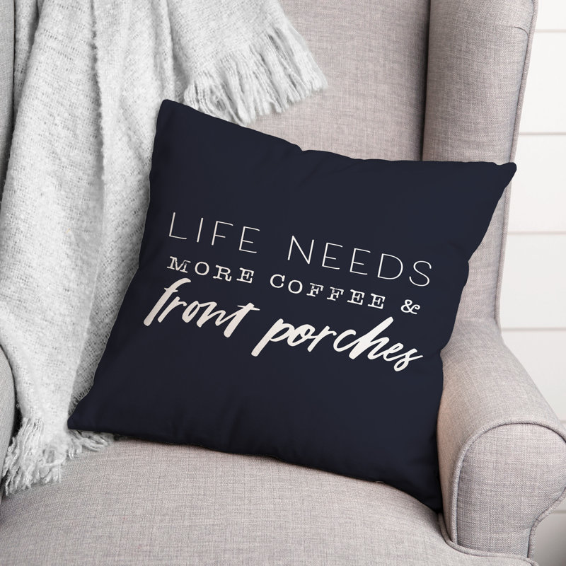 Coussin décoratif intérieur / extérieur en polyester , H 18 po x l 18 po, Bleu marine