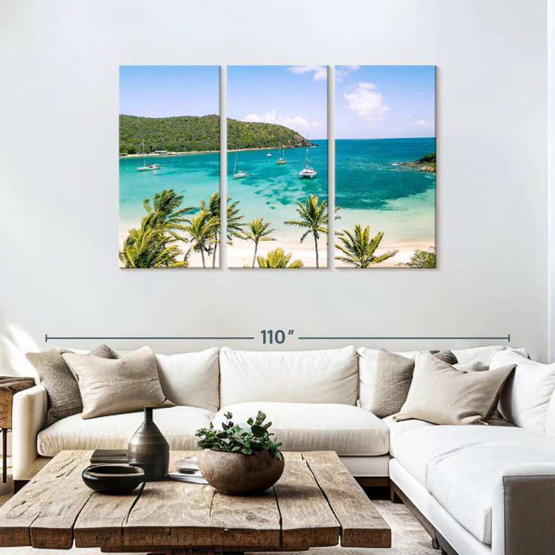 Gillard Idyllic Caribbean Beach, 48" H x 74" W