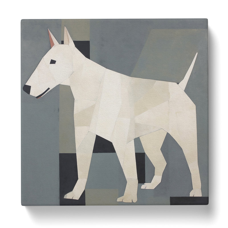 English Bull Terrier Suprematism No.3 - Wrapped Canvas, 35cm H x 35cm W x 3cm D