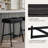 Maven Lane Berkley Counter Stool In Matte Black With Charcoal Black Faux Leather-123564868-123564863