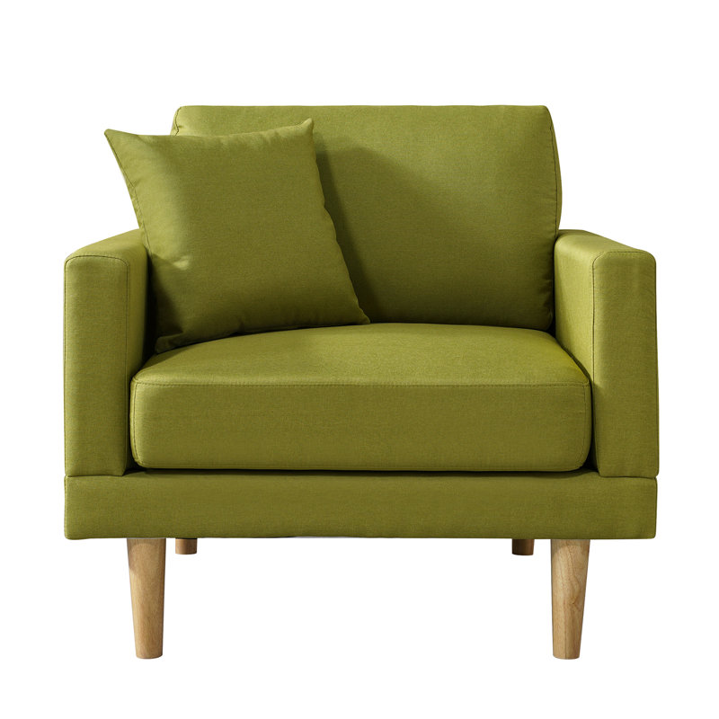 Fauteuil de 34 po de large Murnie, Mélange de polyester vert jaunâtre