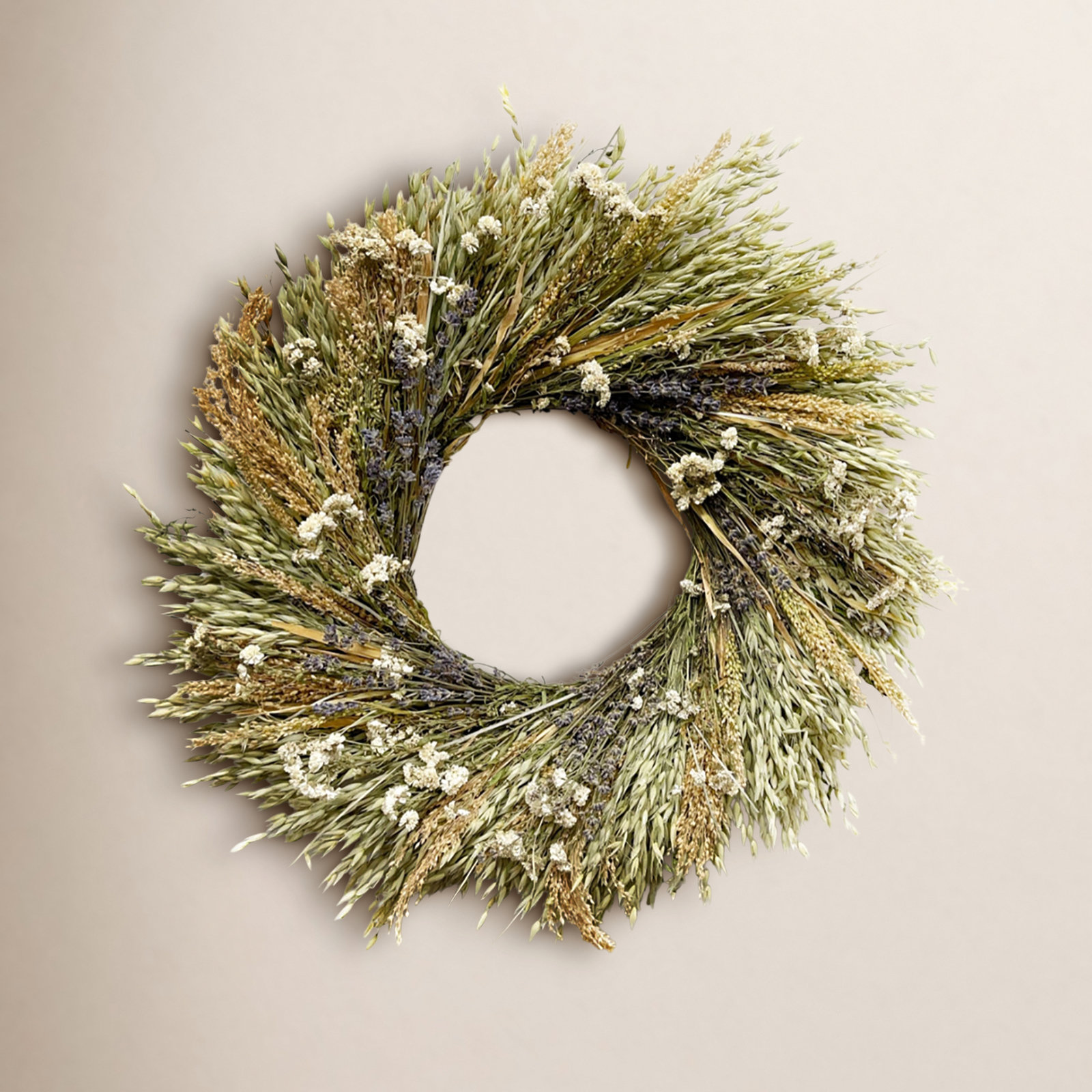 Handcrafted Oats Wreath, 26" H x 26" W x 5" D