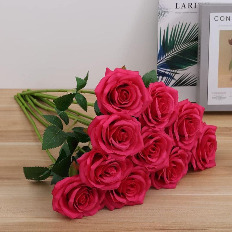 Bouquet de fleurs artificielles 10 pièces, Rouge