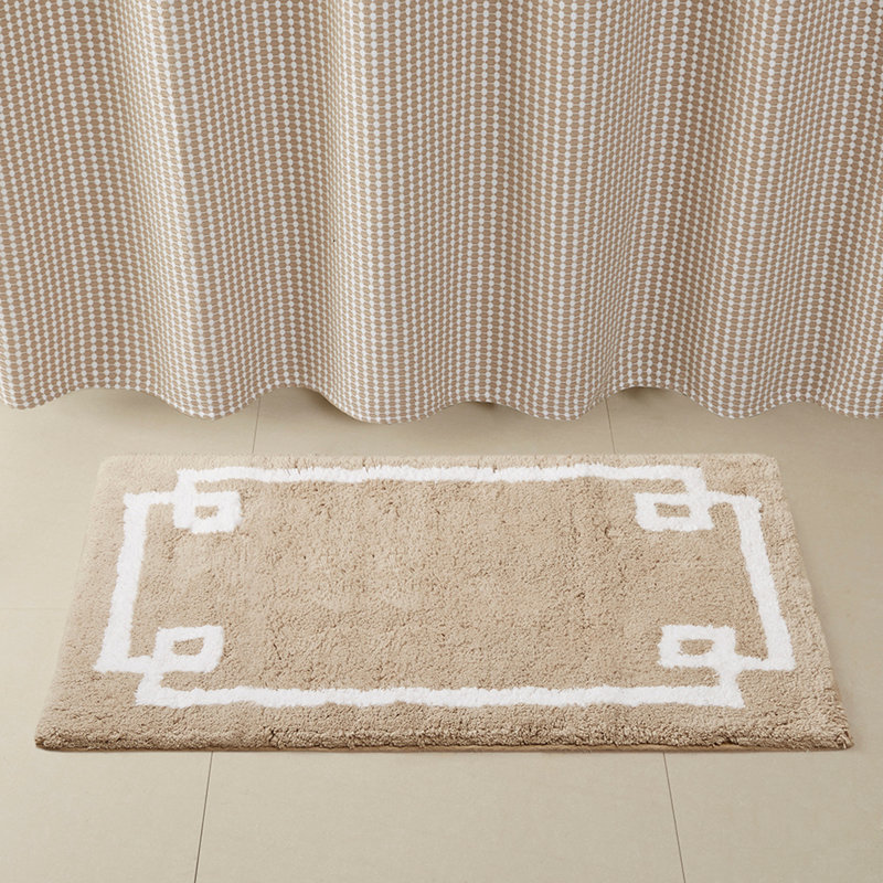 Tapis de bain compact en coton touffeté, L 40 po x l 24 po, Taupe