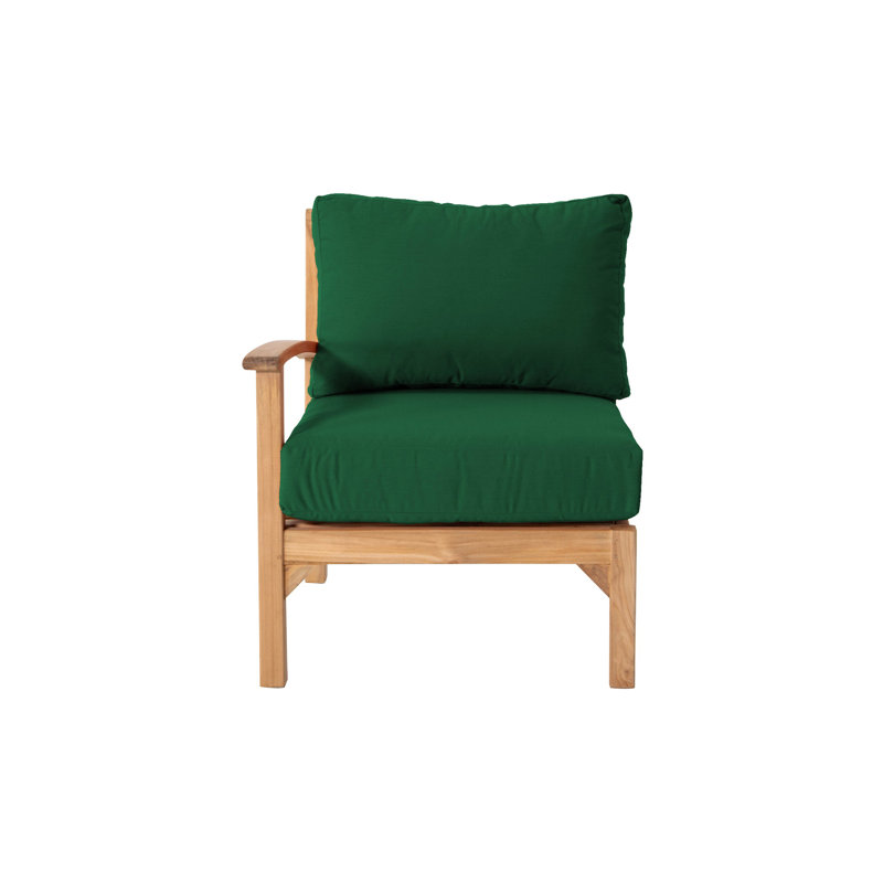 Fauteuil club d'extérieur en teck Huntington, Vert forêt