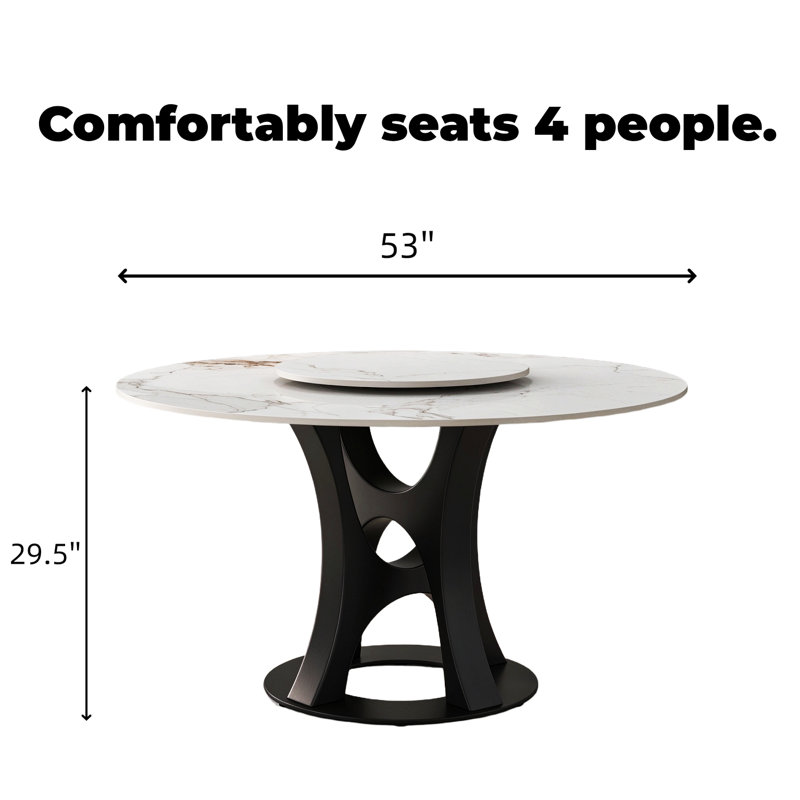 with Iron Base Dining Table