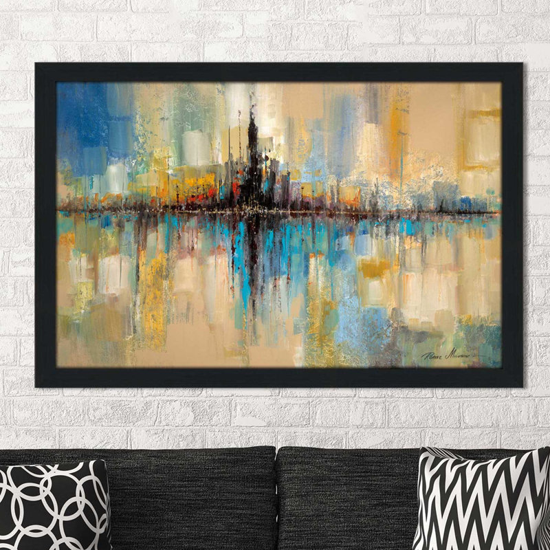 " City Lights " by Ruane Manning, 21.5" H x 27.5" W x 0.75" D