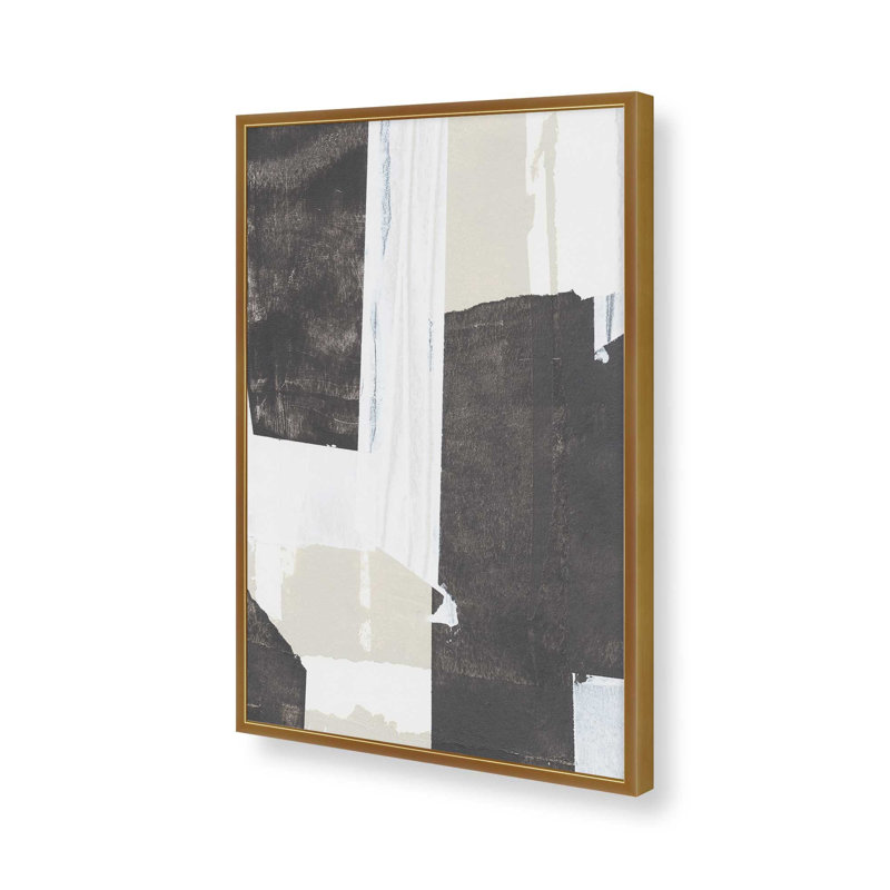 Fragments de contraste III, H 17,25 po x l 13,25 po, Cadre ouvert en angle, or poli