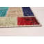Tapis décoratif turquoise/rouge/beige en laine noué à la main de conception unique 5 pi 6 po x 8 pi 1 po Beppino