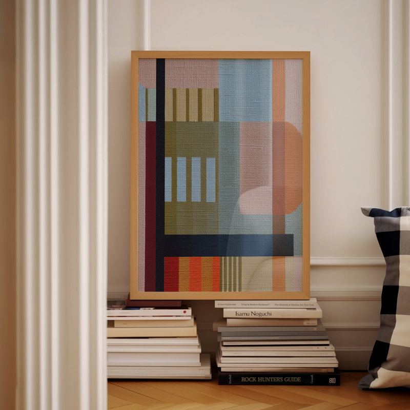 Woven Perspectives No. 01: impression géométrique abstraite, 30x40 in, Natural-Oak