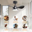 Ventilateur de plafond 24 po avec lumière DEL Lemarco, moteur CC silencieux à 6 vitesses, télécommande et mode réversible-1793102917