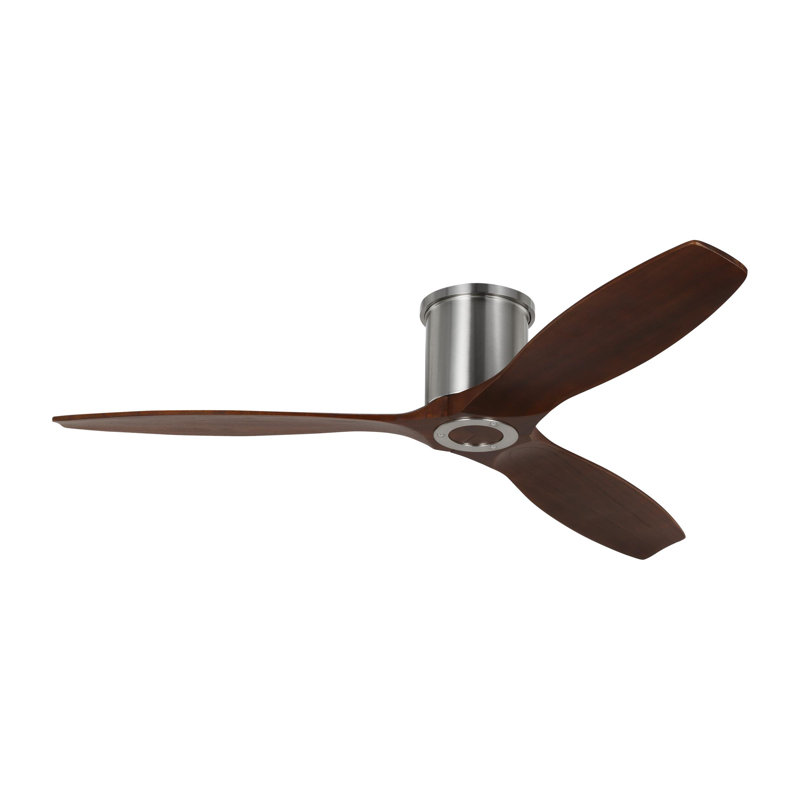 Ventilateur de plafond intelligent avec télécommande Rafaella et ensemble d'éclairage inclus, Noyer foncé, Acier brossé