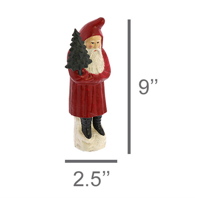 Père Noël avec arbre, H 9 po x l 2,5 po x P 3,25 po