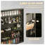 Vitrine murale noire en verre avec 4 tablettes réglables, vitrine multi-niveaux moderne pour objets de collection