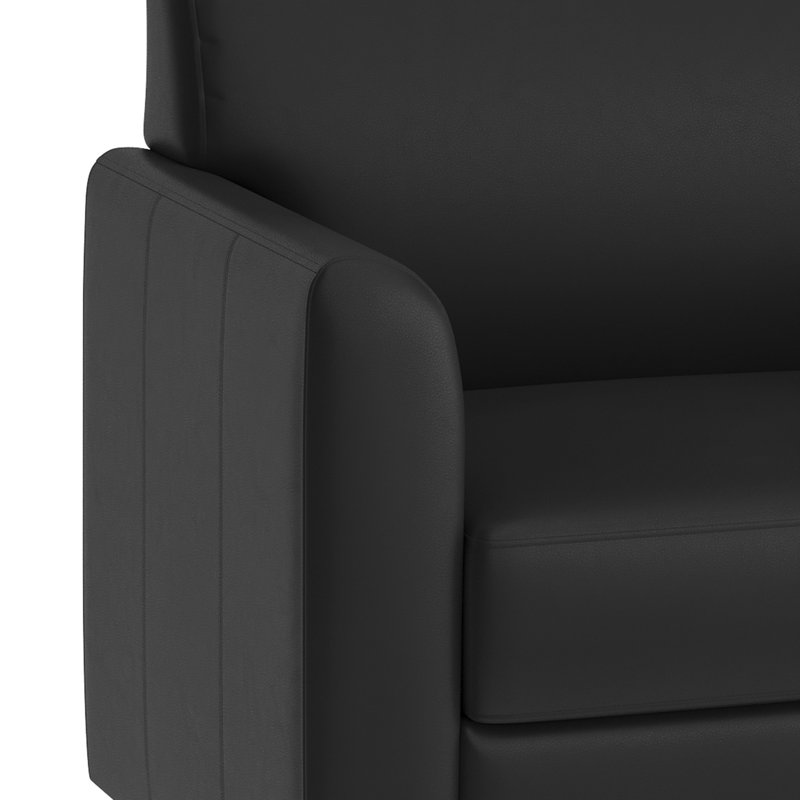 Chaise Adrey LeatherSoft avec structure aux coutures épurées, Noir, Chrome chrome