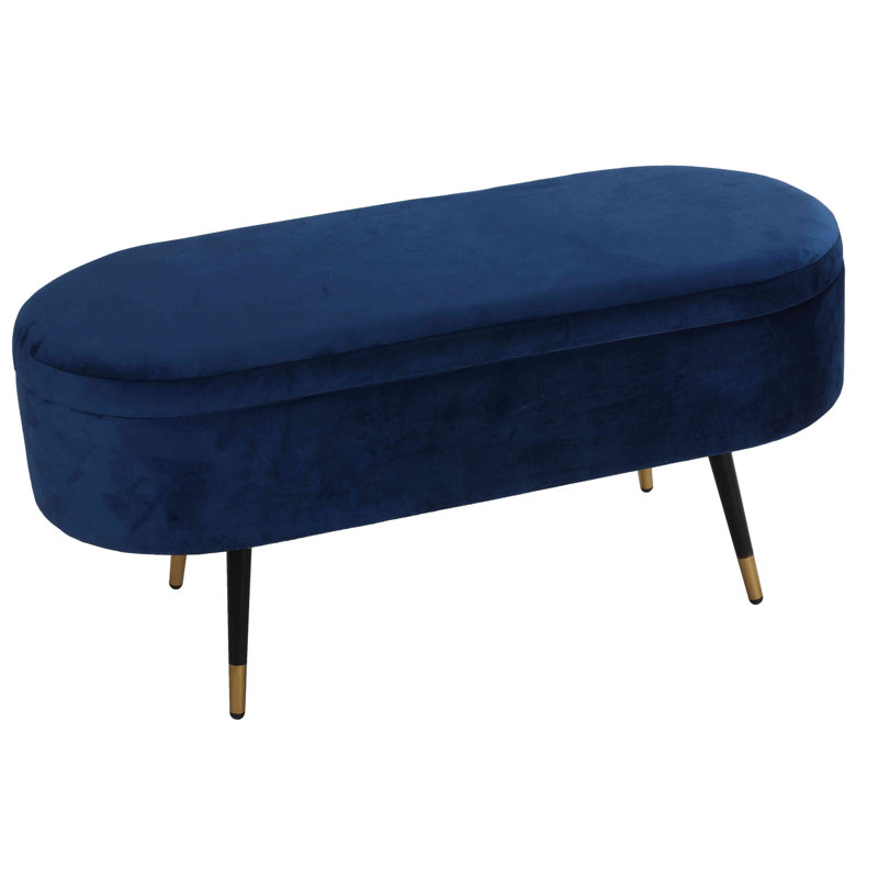Ruslan Oval Storage Ottoman, Navy