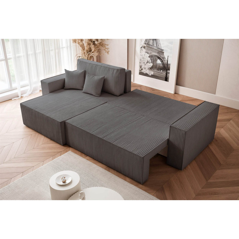 4 Seater Sofa Bed, Dark Grey